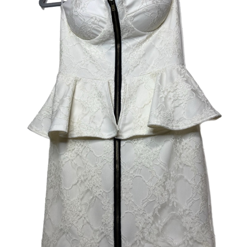 Rare London Ivory lace peplum dress